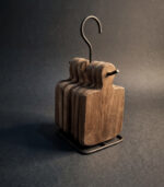 6 Houten onderzetters op  metalen standaard - Afbeelding 2