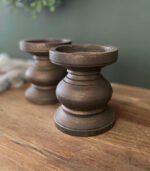 Houten Kandelaar - 12cm - Afbeelding 3