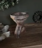 Houten Graan Kandelaar - 19cm - Afbeelding 2