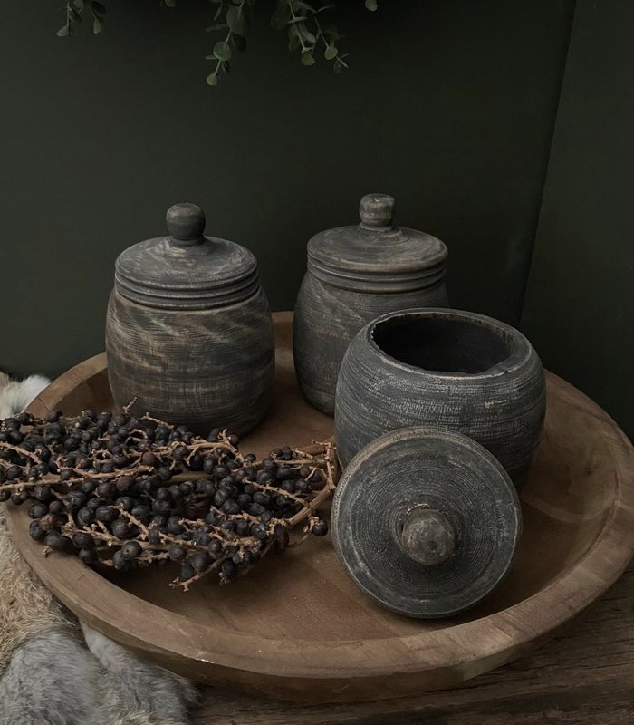 houten potjes met deksel - zozowonen.nl