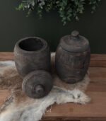 houten pot met deksel landelijk - zozowonen.nl