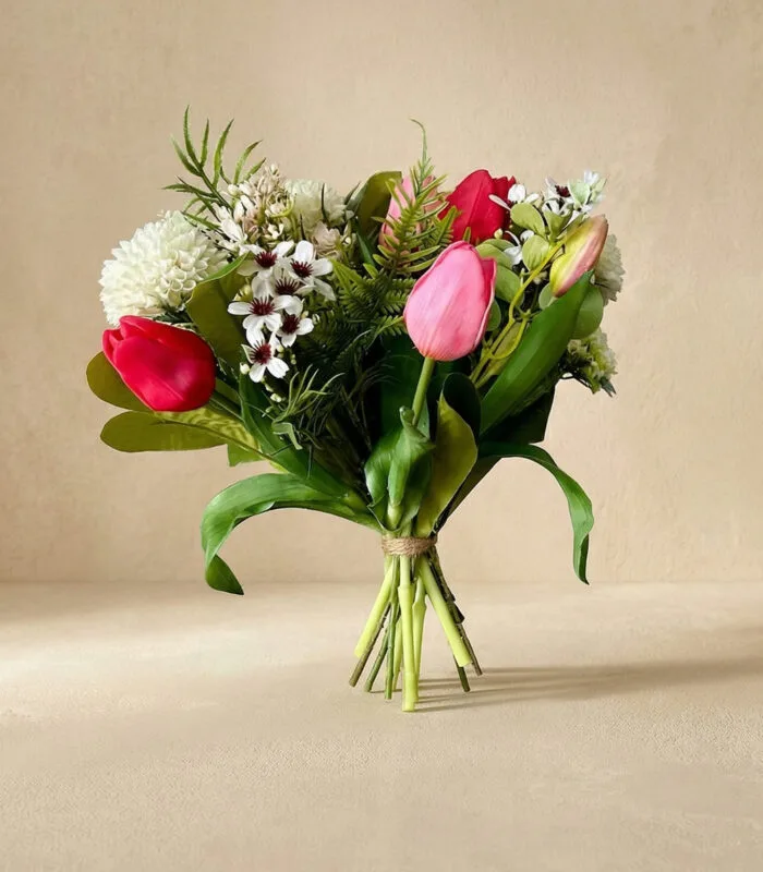 kunstbloemen gemengd boeket tulpen - zozowonen.nl