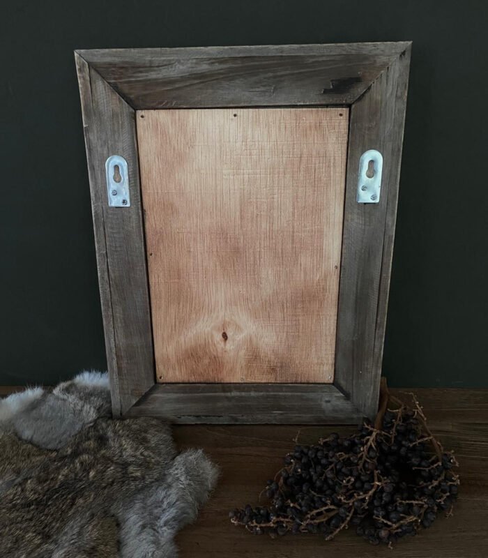 Houten Wanddecoratie - Mand met Potten - Afbeelding 2