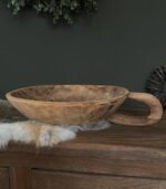 Oud Houten Schaal - Rond - Landelijk - 31cm - Afbeelding 3