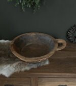Oud Houten Schaal - Rond - Landelijk - 33cm - Afbeelding 2