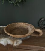 Oud Houten Schaal - Rond - Landelijk - 31cm