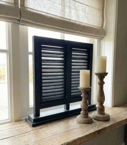 dubbele louvre luik zwart - zozowonen.nl