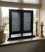 Dubbele Louvre luik op Voet - 70cm - Zwart