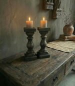 landelijke houten kandelaar - zozowonen.nl