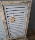 Dubbele Louvre luik op Voet - 70cm - Lichtgrijs - Naturel - Afbeelding 3