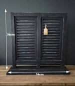 Dubbele Louvre luik op Voet - 70cm - Zwart - Bild 2