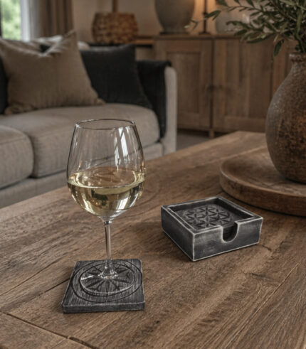 houten onderzetters in houder - zozowonen.nl