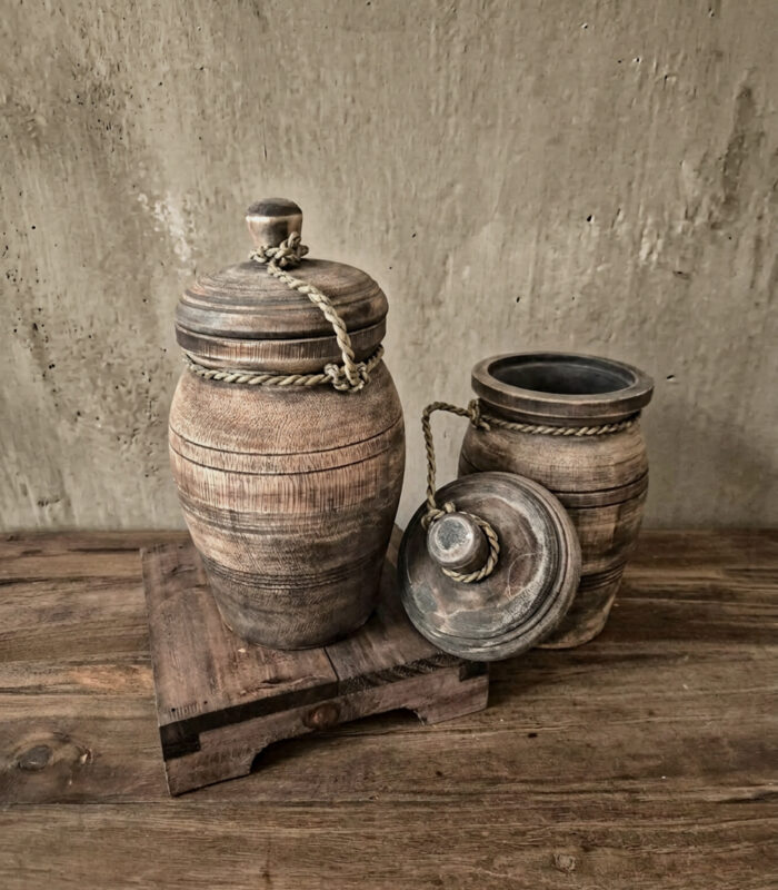 houten potten landelijk woonaccessoires - zozowonen.nl