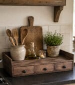 houten plateau met 3 lades - zozowonen.nl