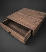 houten plateau met lade teakhout - zozowonen.nl