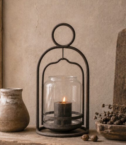 metalen windlicht met glas - zozowonen.nl