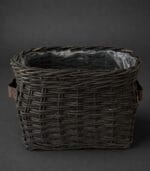 zwarte rieten mand - 34cm - zozowonen.nl