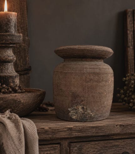 houten nepalese pot - zozowonen.nl